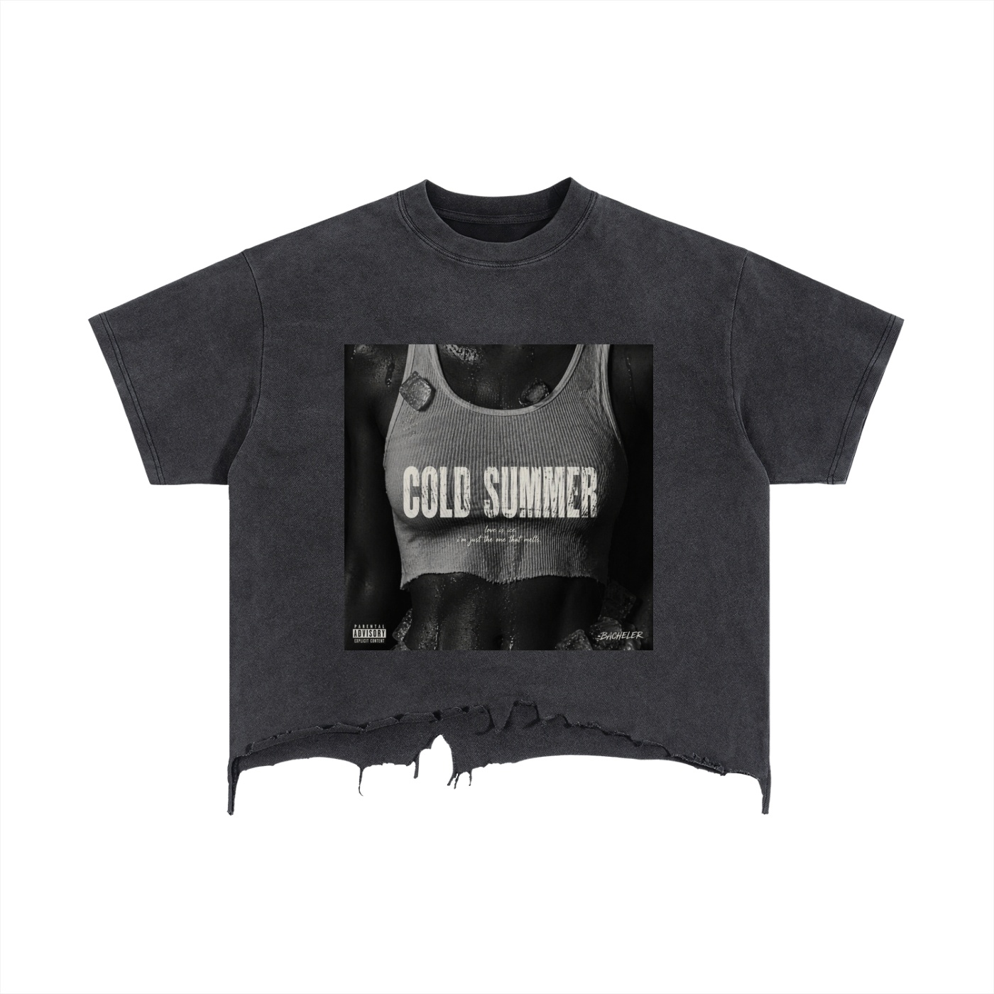 https://ajmall-vc-public-bucket.oss-us-west-1.aliyuncs.com/hugepod/material/custom_printing/26a9aaab673245158a7c65d28ee23292.png Vintage Wash Boxy Distressed Hem T-Shirt - Image 1