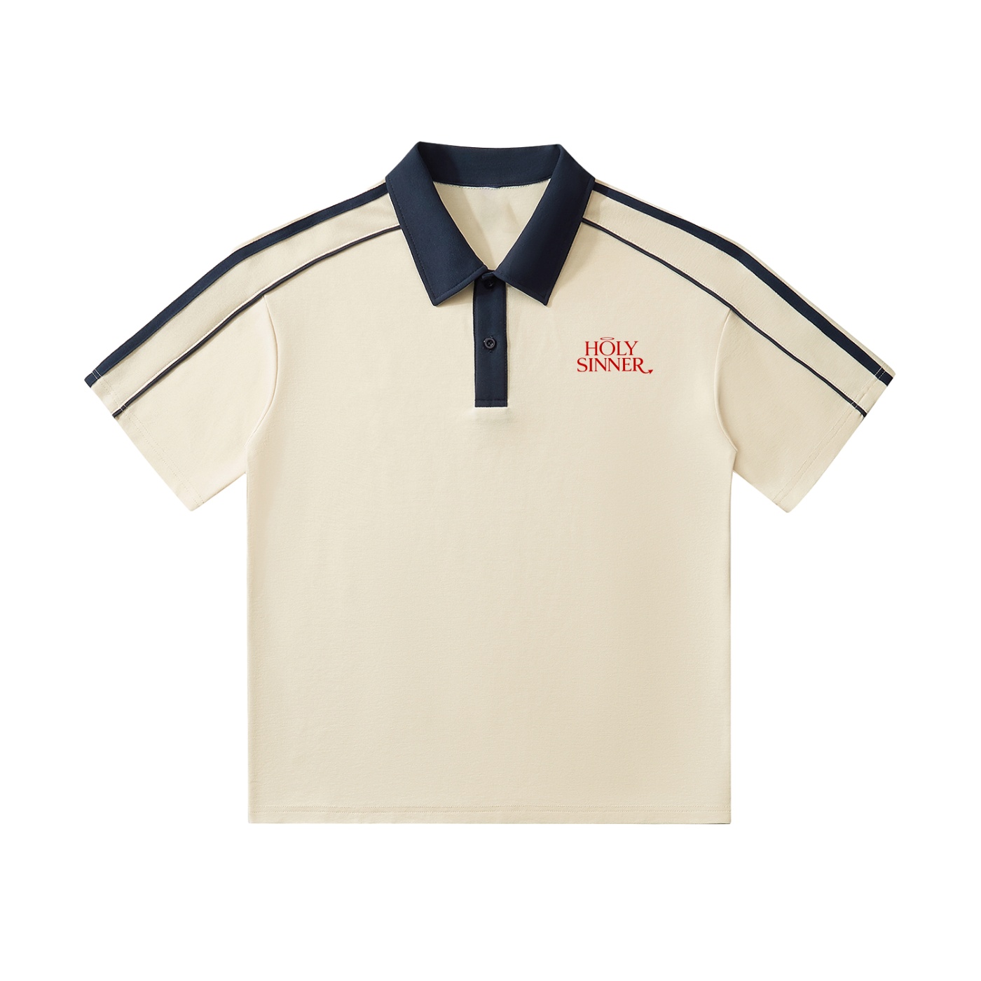 https://ajmall-vc-public-bucket.oss-us-west-1.aliyuncs.com/hugepod/material/custom_printing/82913c541a2743cf8aa980050821a5c1.png Contrast Collar Short-Sleeve Polo Shirt - Image 1
