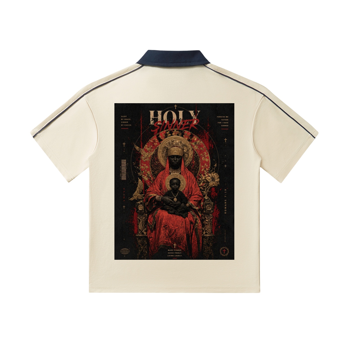 https://ajmall-vc-public-bucket.oss-us-west-1.aliyuncs.com/hugepod/material/custom_printing/8dec532134e147419a96ae4db72a5311.png Contrast Collar Short-Sleeve Polo Shirt - Image 2