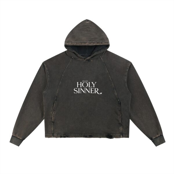Vintage Washed Frayed-Hem Hoodie