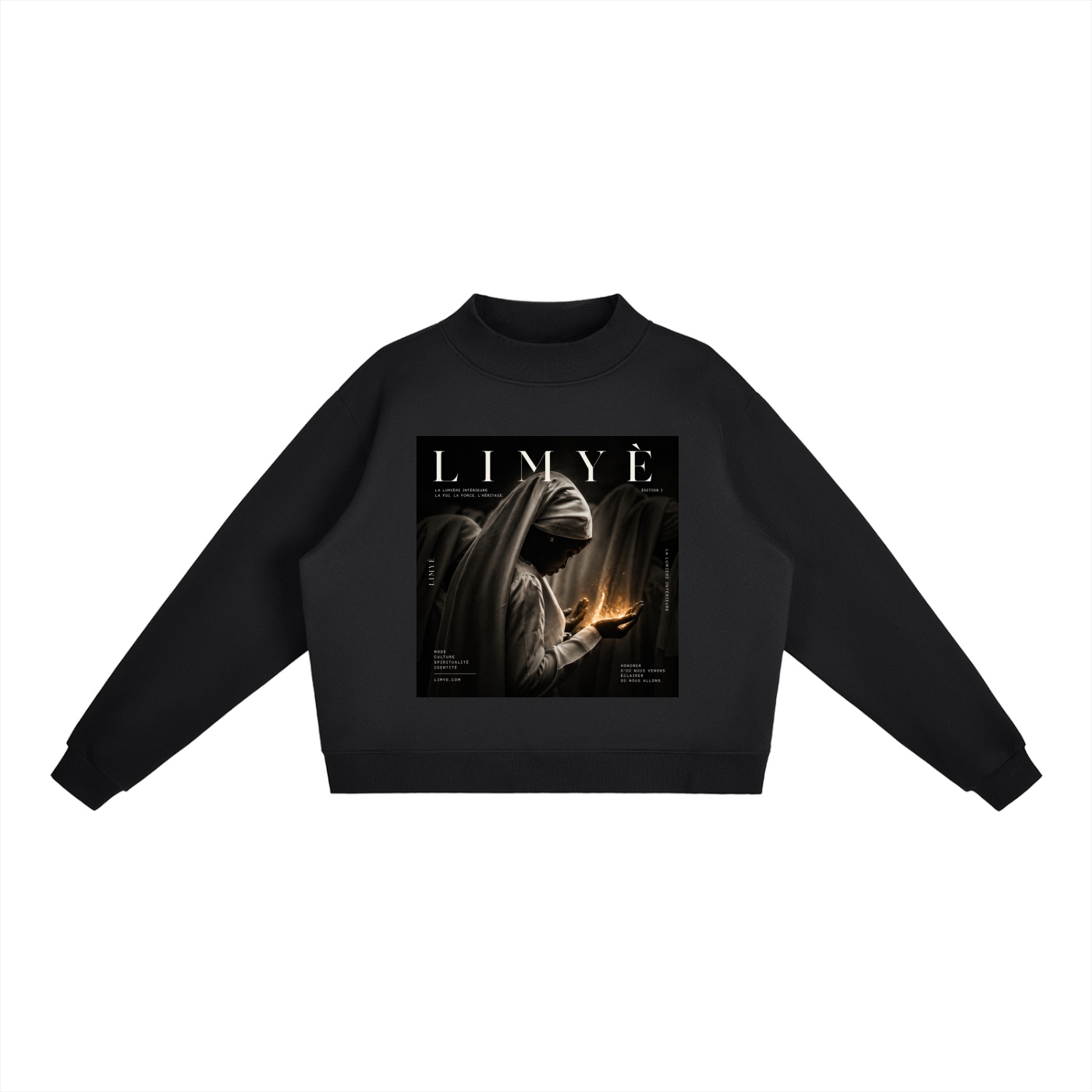 https://ajmall-vc-public-bucket.oss-us-west-1.aliyuncs.com/hugepod/material/custom_printing/a185565611254137aca0319ef343f817.png Essential Fleece Mock-Neck Crew Sweatshirt - Image 1
